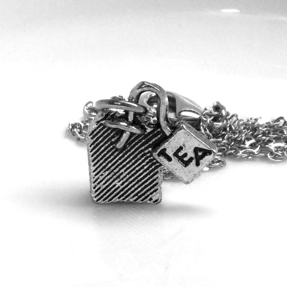 Miniature 3D Tea Bag Charm Necklace